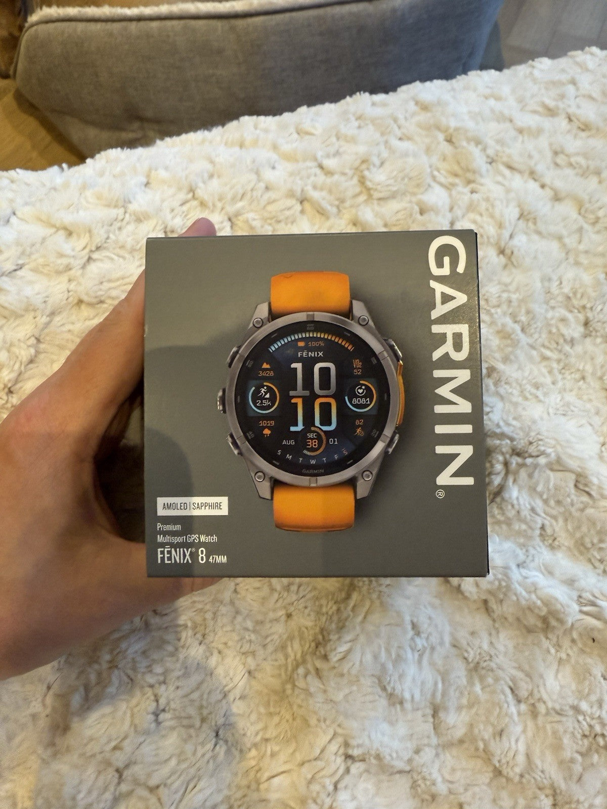 Garmin Fenix 8 47mm Sapphire Orange Spark Edition 2 Months Old