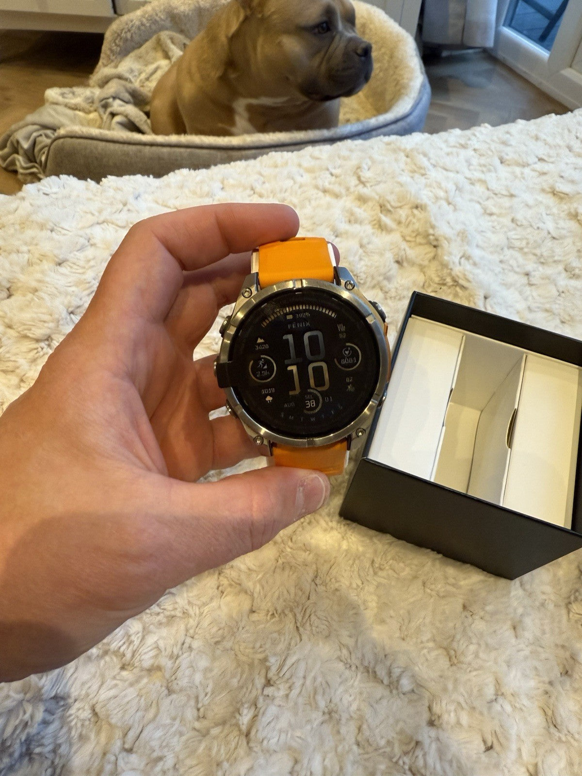 Garmin Fenix 8 47mm Sapphire Orange Spark Edition 2 Months Old